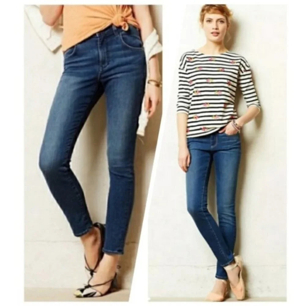 Pilcro and the Letterpress Serif Skinny Dark Wash Jeans - Size 33T